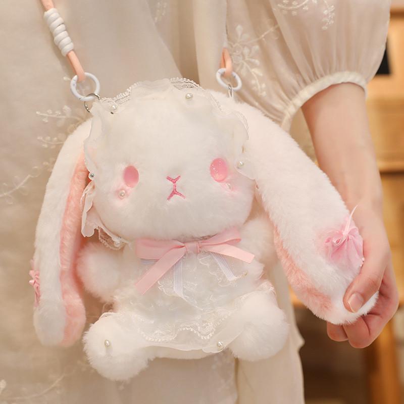 Plush Toy Rabbit Bags Backpack Cartoon Animal Style Girls Party Wear Casual