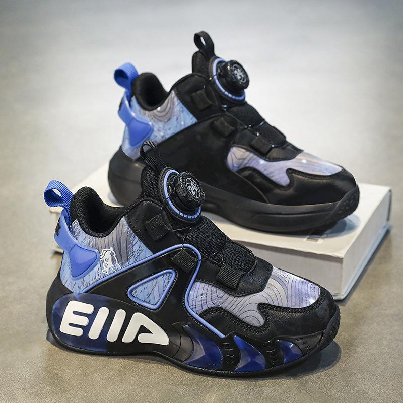 Men's leather surface children's explosion primary and secondary school students running trend girls' sports shoes cotton shoes autumn and winter vel