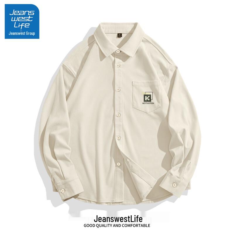 JEANSWEST LIFE Men s Loose Corduroy Long Sleeve Shirt 3XL