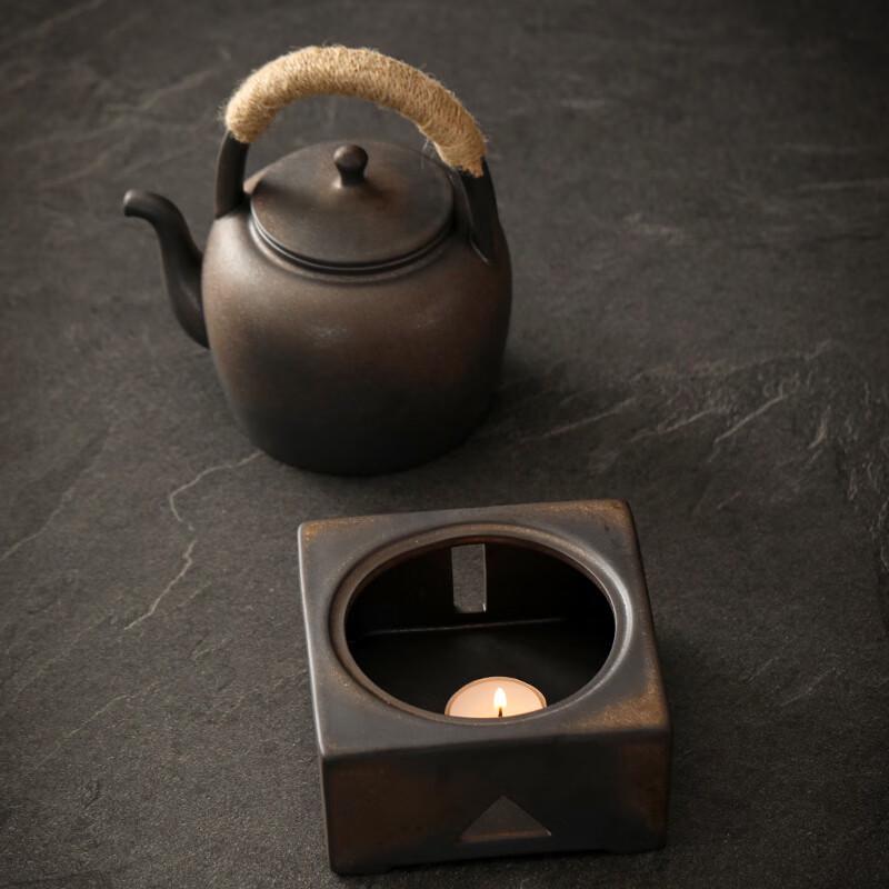 Handcrafted Coarse Pottery Teapot Set with Warming Stove
