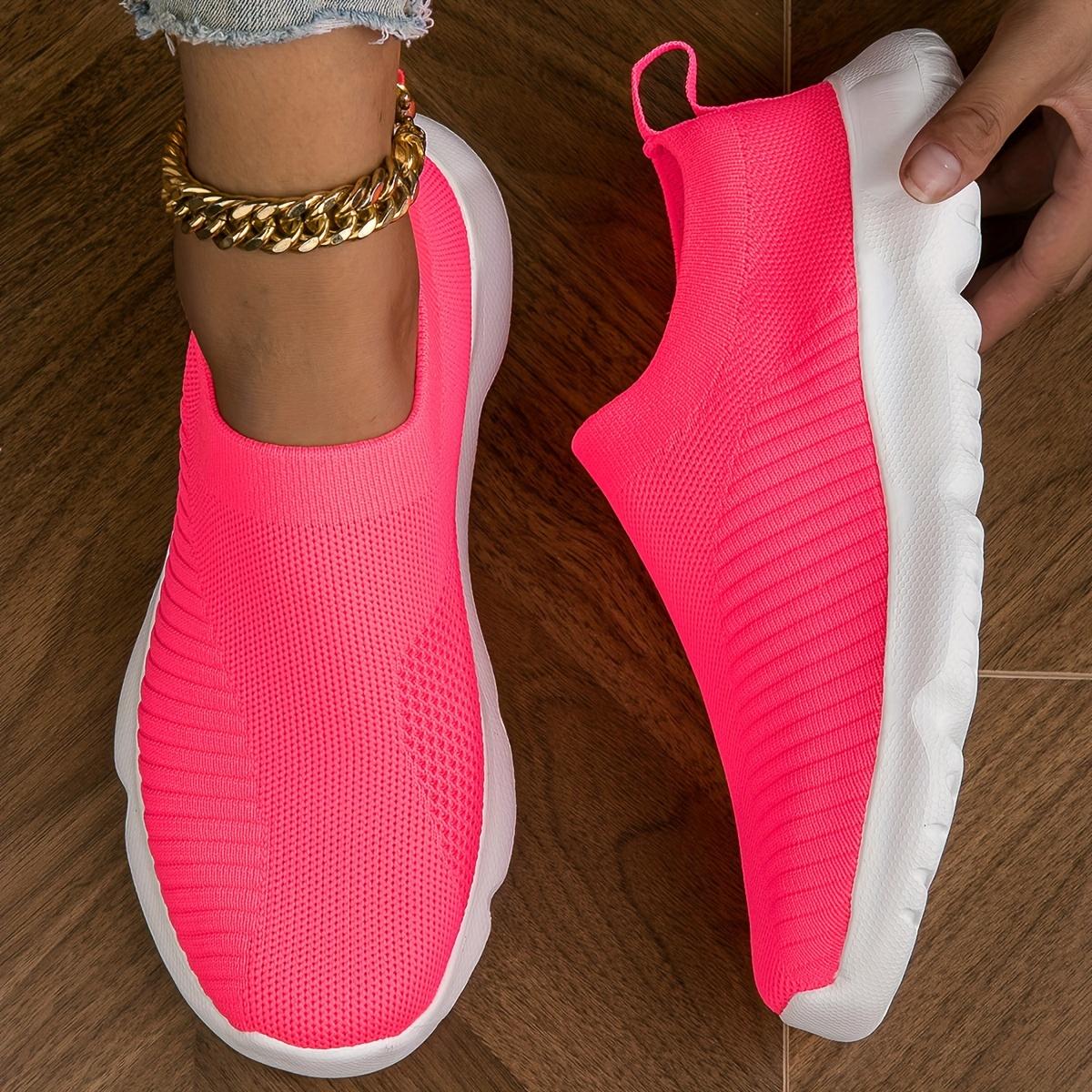 

Women s Breathable Knit Sneakers, Casual Slip On Outdoor Shoes, Lightweight Low Top Trainers plus size 36 червоний
