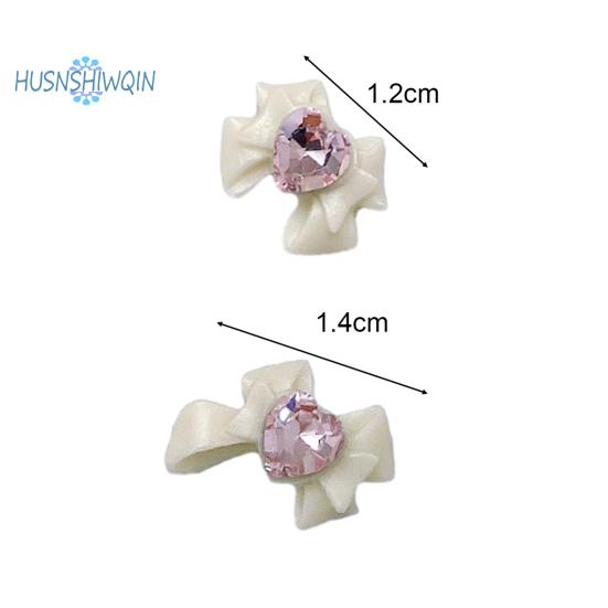 10ks Bow Nail Charms Dragon Heart Resin 3D Ekologické kosmetické doplňky pro krásné a okouzlující nehty
