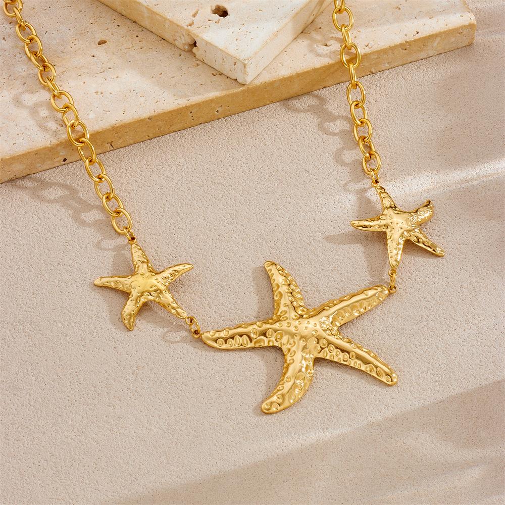 Fashion Vacation Premium Multi Element Ocean Creature Pendant Shell Starfish Sun Necklace