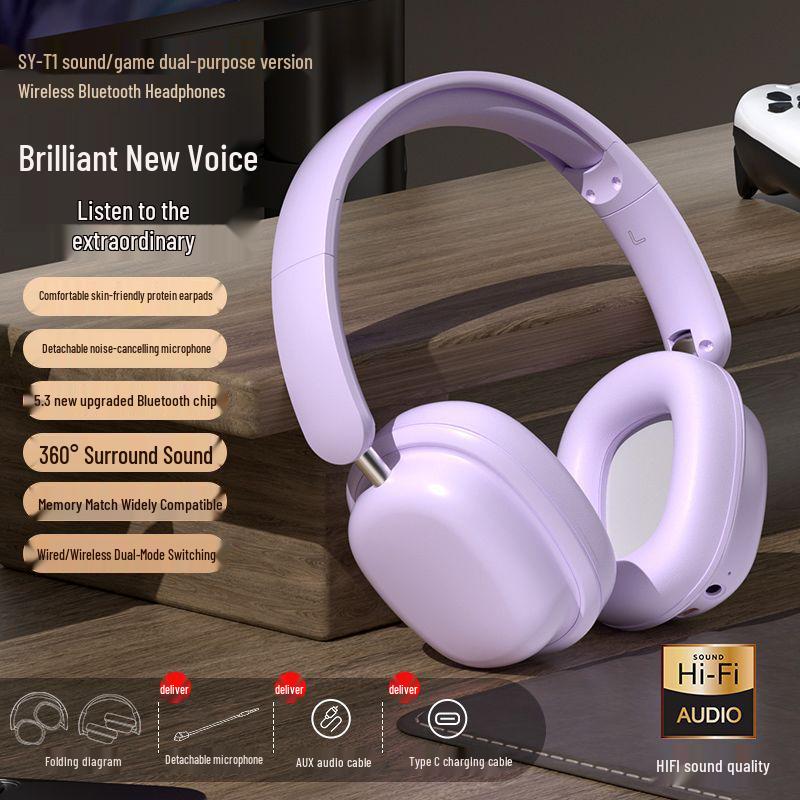 Over-Ear Wireless Bluetooth Headphones: Student, Sports, Gaming, Noise-Cancelling, Heavy Bass, Universal Computer Headset