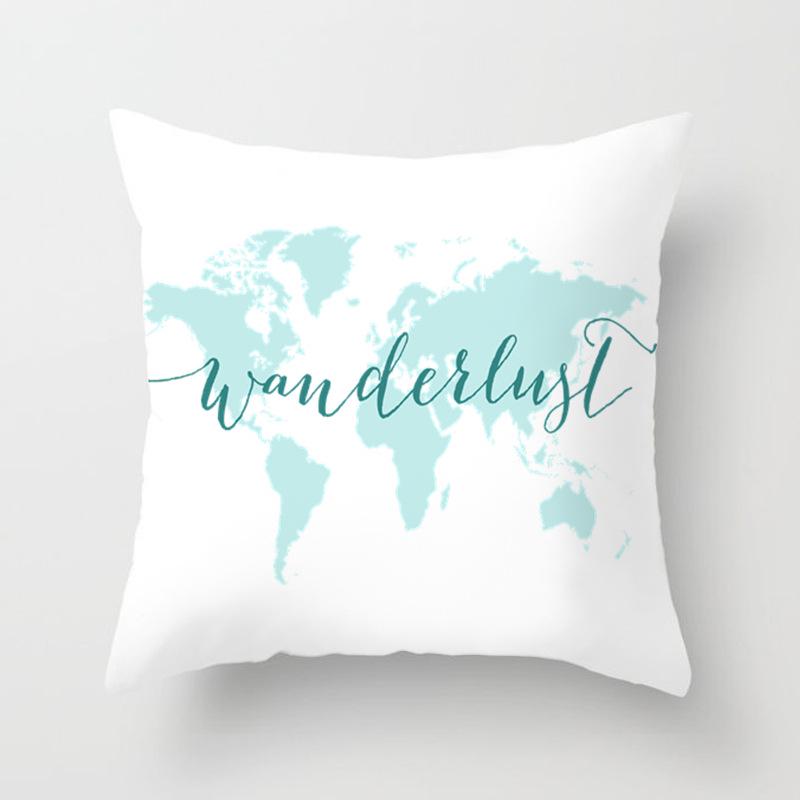 

Синий цвет Геометрический узор в полоску Скандинавская наволочка Подушка Простой Модельный дом Полиэстер Подушка Подушка для дивана Чехол 45*45cm