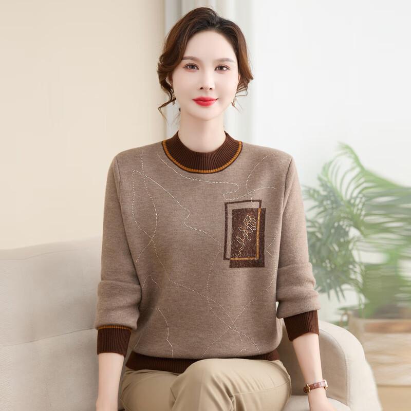 YUZHAOLIN 2025 Fall/Winter Women's Mock Neck Fleece-Lined Sweater