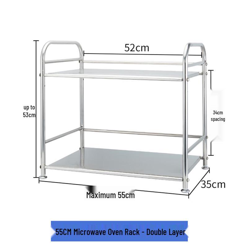 Stainless Steel Double-Layer Kitchen Storage Rack