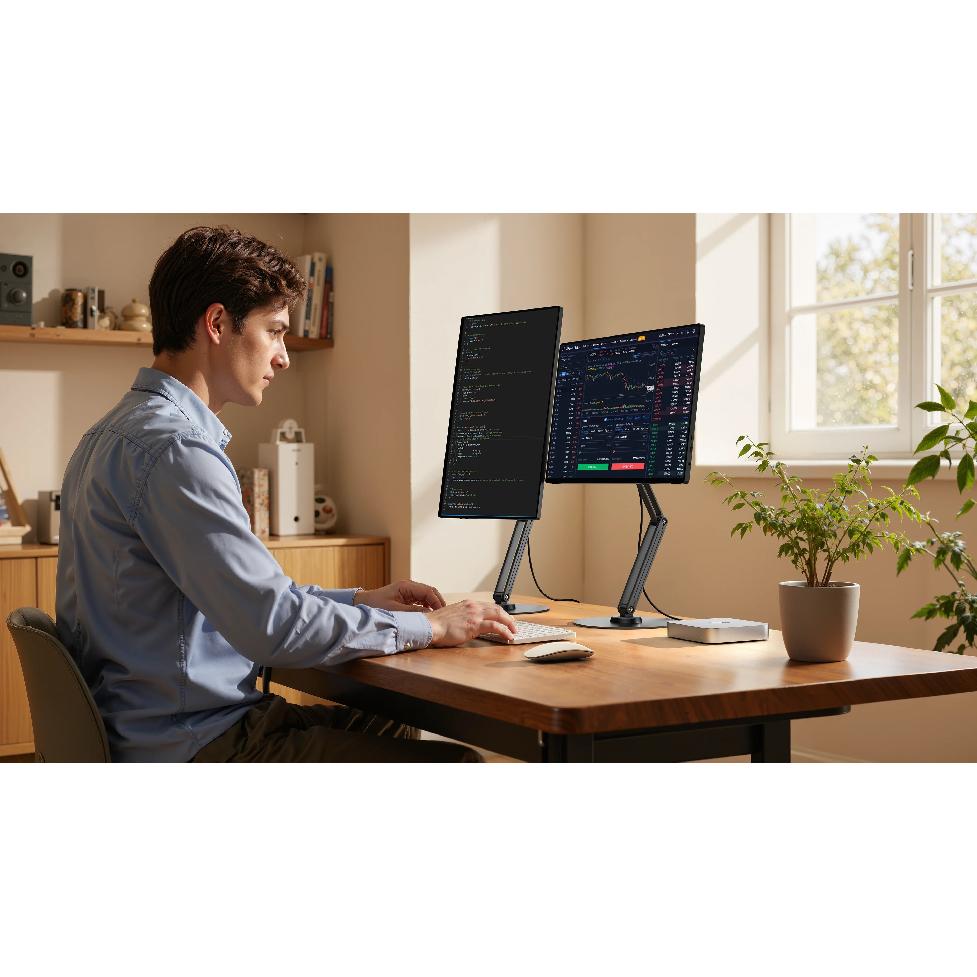 UPERFECT Metal Magnetic Bracket VESA 2 IN 1 Stand Max Support 19" Portable Monitor with Adjustment Holder For 7"-19" Dispalys