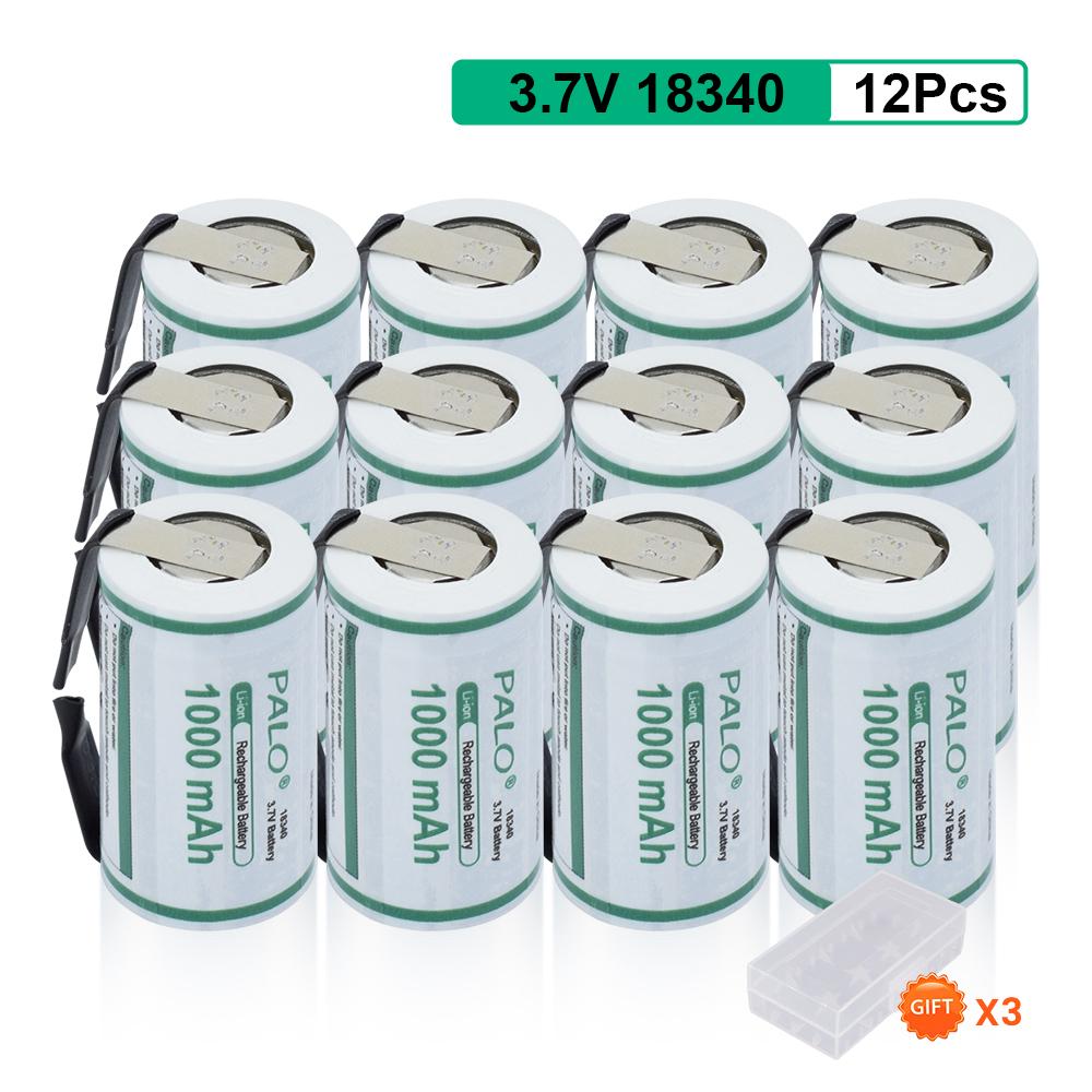 PALO 1000mAh Li-ion 18340 Rechargeable Batteries 3.7V Lithium Battery for Electronic  Gps Navigator Medical Instruments