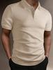 Men's Short Sleeve Polo Shirt Classic Collar Button Placket Textured Fabric Multi Color Casual Top