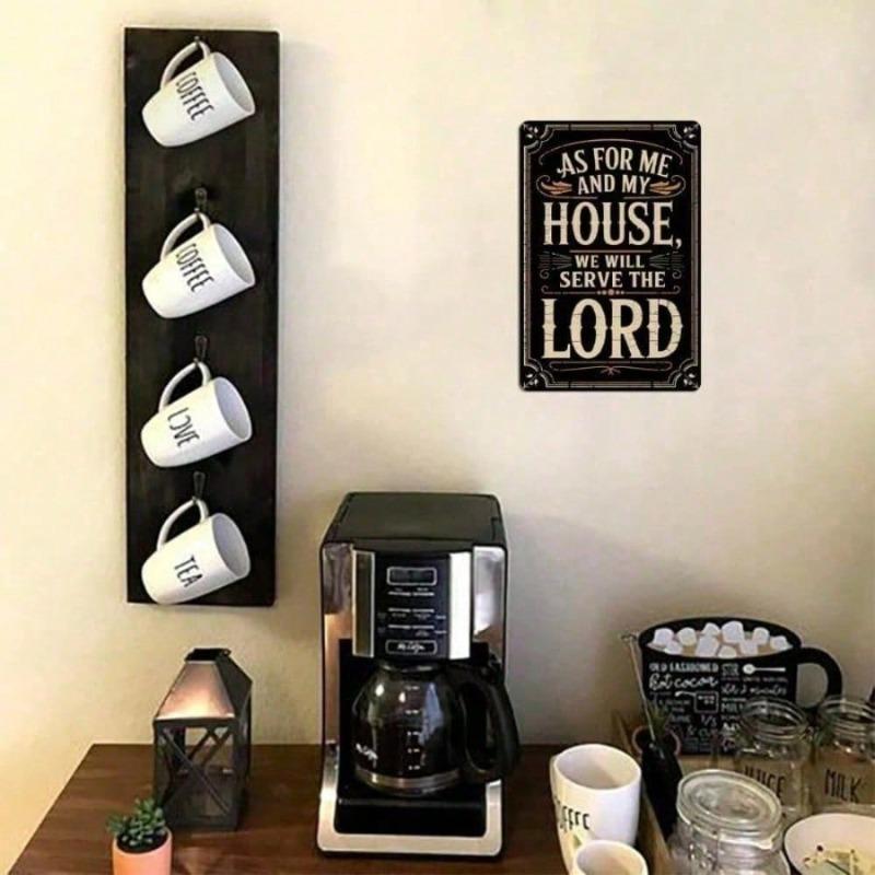Faith Metal Cross Wall Sign 'As For Me And My House' Bible Quote Scripture Christian Home Decor Religious Farmhouse Rustic Inspi