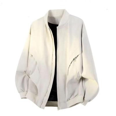 Men's American Retro Black Bomber Jacket - Trendy Casual Windbreaker for Spring & Autumn