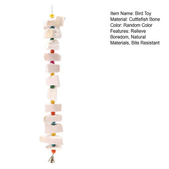 Yousheng Bird Gnawing Toy Colorful Beads Crisp Bell Relieve Boredom Bite Resistant Aid Digestion Parrot Toy for Pet Cage