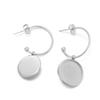 10 Stück Edelstahl C-förmige Ohrhaken Ohrringe Leere Cabochon-Basis, Passend für 8-16mm Glascabochons