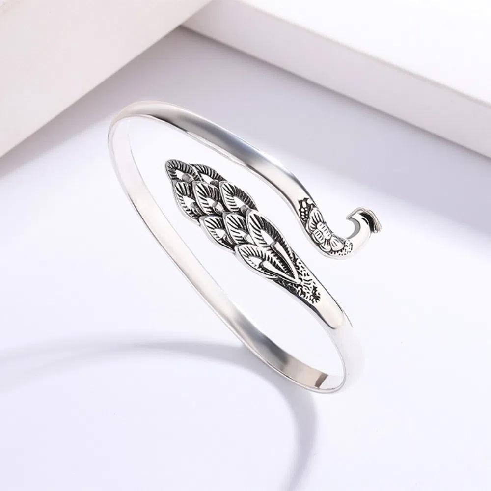 Hollow Chinese Style Bangle Vintage Ethnic Style Bracelet Peacock Opening Bracelet  Jewelry Gifts