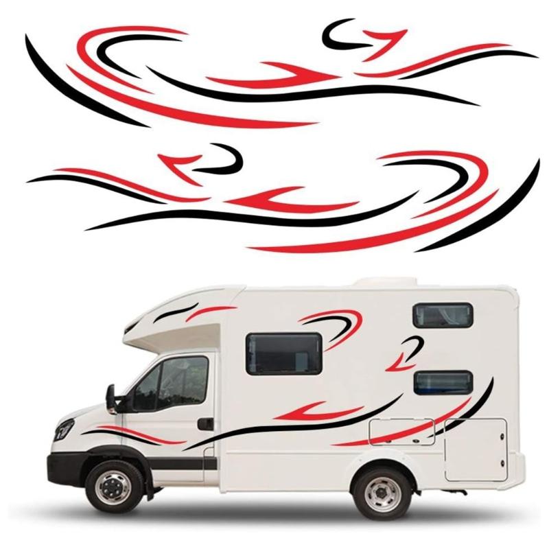 Auto Seitenaufkleber Selbstklebend LKW Streifen Grafik Aufkleber Universal Dekorative Aufkleber für Wohnmobile