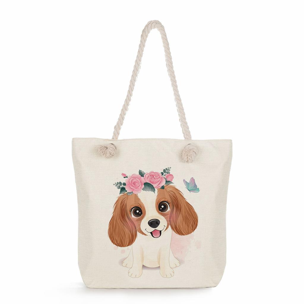 Animal print thick rope single-shoulder beach bag 7286 CLE