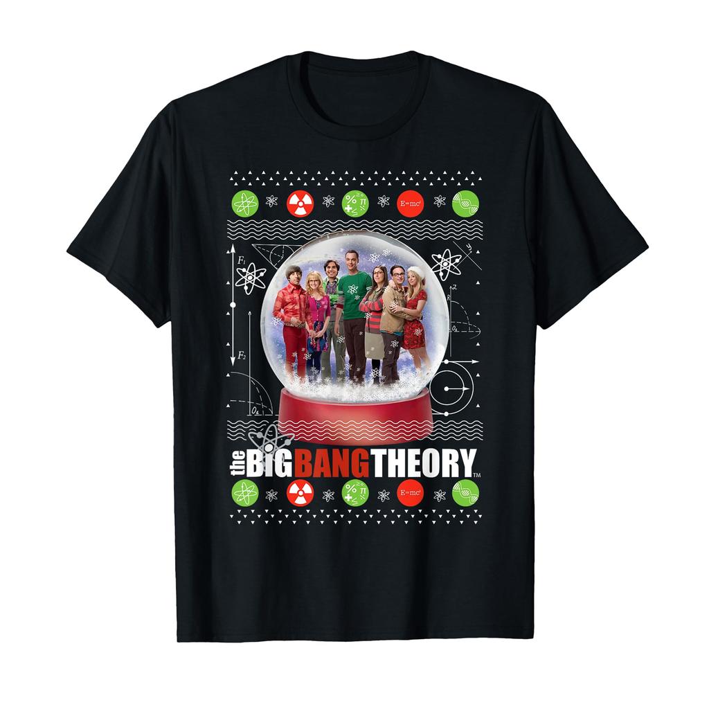 The Big Bang Theory Mens Snow Globe Cotton Christmas T-Shirt