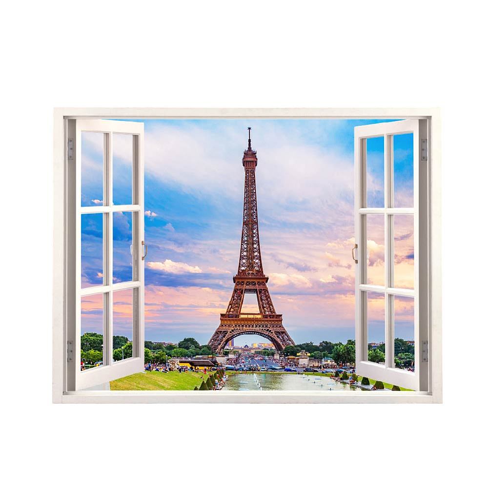 1set PVC Wall Stickers Wall Decoration Building 350x900mm 2 sheets/set