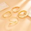 Salircon 4 Styles Punk Exaggerated Water Drop Cuff Bangles Men  Hip Hop Irregular Geometric Metal Gold Color Bracelets Jewelry