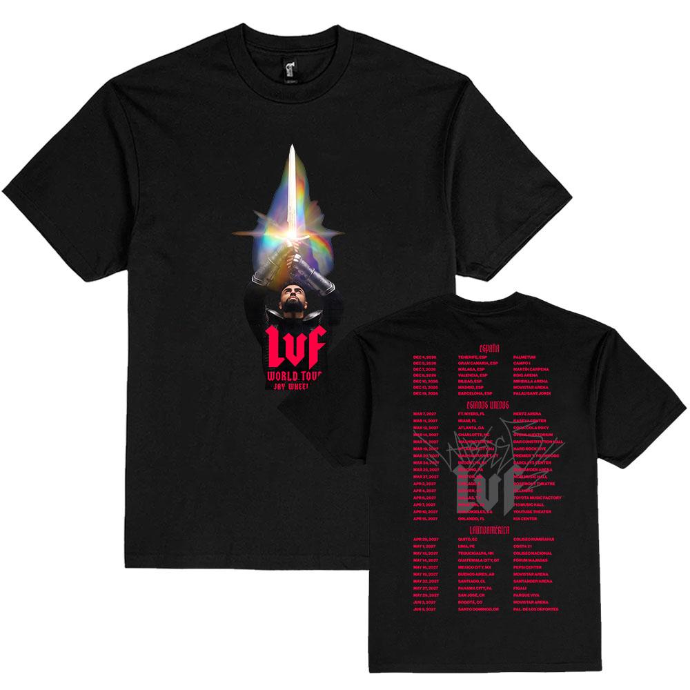 Jay Wheeler La Voz Favorita World Tour 2027 T-shirt Unisex Streetwear Short Sleeve Cotton Soft Tshirts Design Graphic Print Tee