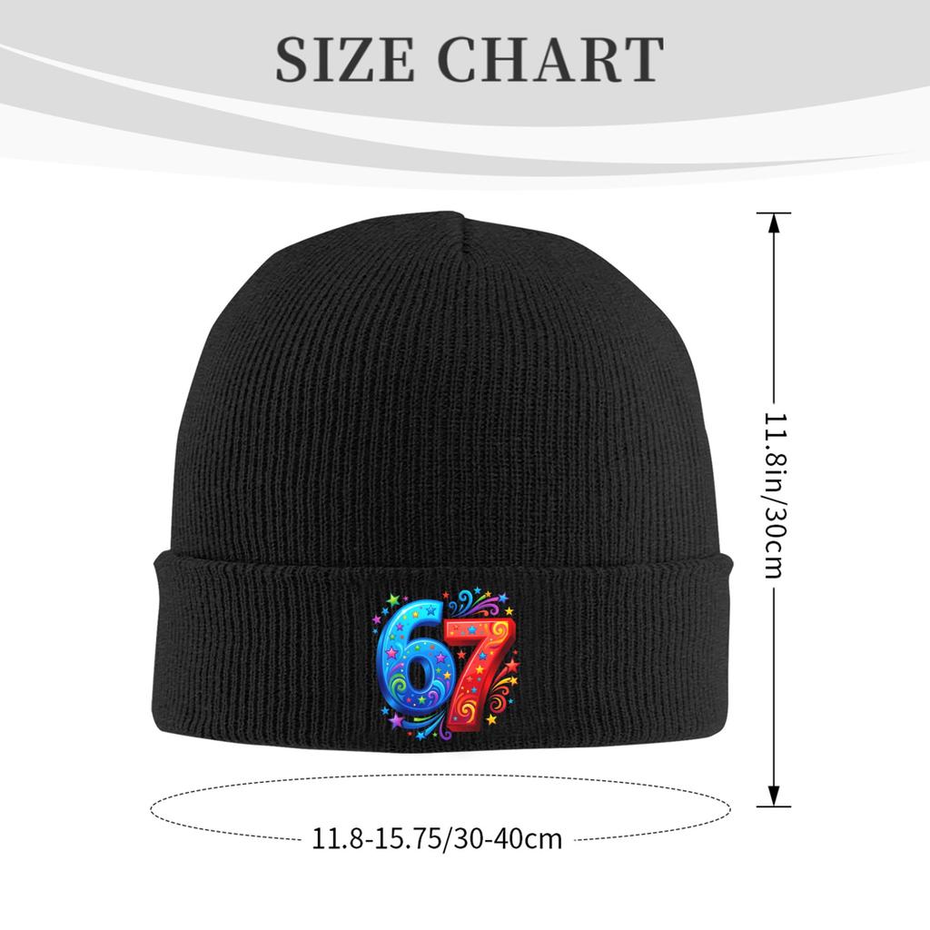 67 Meme six Seven Beanie Hats  Bonnet Hats Female Male Street Outdoor Sport Skullies Beanies Autumn Winter Printed Elastic Caps