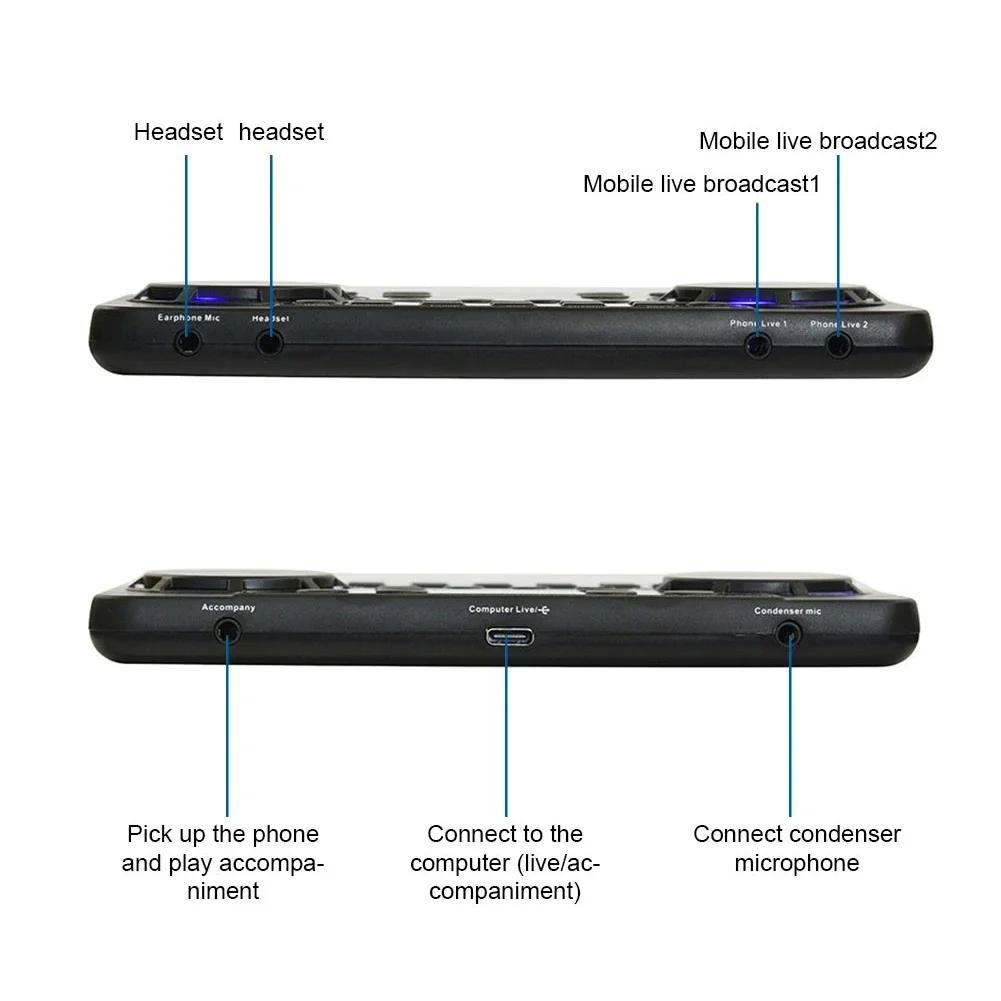 Professionelle V300 Pro Soundkarte Audio Interface Mixer Bluetooth-kompatibel DJ Digitaler Effekt Rauschunterdrückung Konsole USB Aufnahme