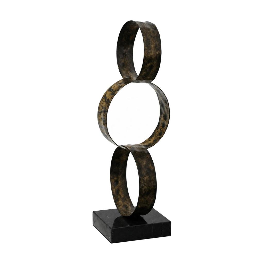 Freestanding Metal Circle Sculpture Minimalistic for Office