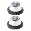 Pack of 2 Stainless Steel Wool Scrubber with Handle for Kitchen and Bathroom Pots Pans Cleaning Scrubbing Scouring Pad