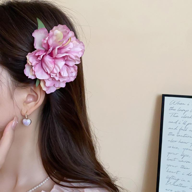 Rote Spinnenlilie Acryl Haarspange: Retro chinesischer Stil Haarschmuck