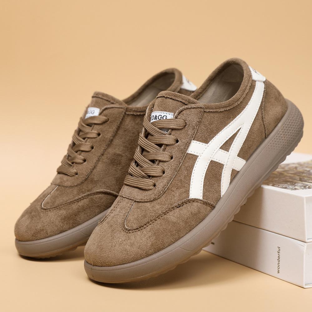 

Женские ретро кроссовки для тренировок в немецком стиле с флисовой подкладкой на осень/зиму 2025 года - вдохновленные Форрестом Гампом, повседневные хлопковые кроссовки для бега. 39