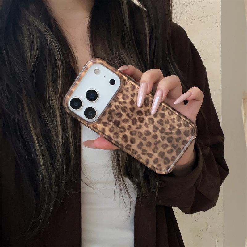 High-End Leopard Print iPhone Cases for 14-17 Pro Max Models (Autumn/Winter)