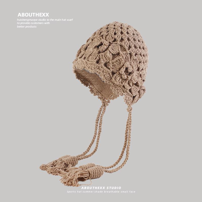 

New Autumn and Winter Crocheted Baotou Hat for Women Wheat Ear Tassel Knitted Hat Fashionable Literary Pullover Hat Trendy Woolen Hat M（56-58cm）
