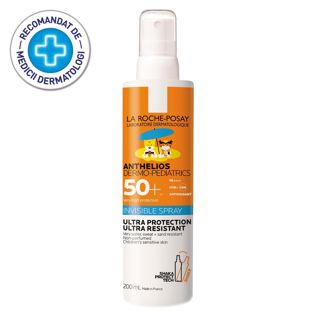 La Roche-Posay ANTHELIOS Dermo-Pediatrics Spray SPF 50+ Water Resistant Sunscreen for Kids Face and Body 200ml