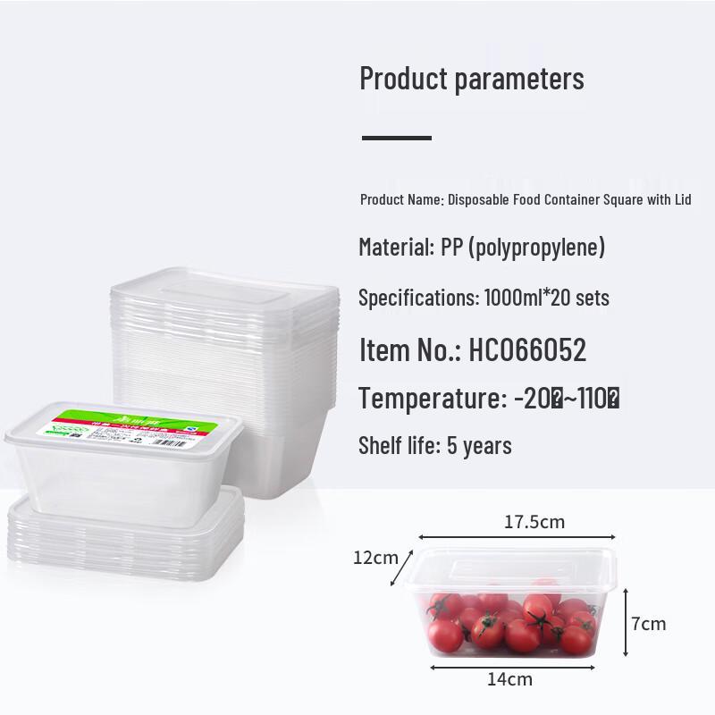 Disposable Plastic Microwavable Food Containers with Lids