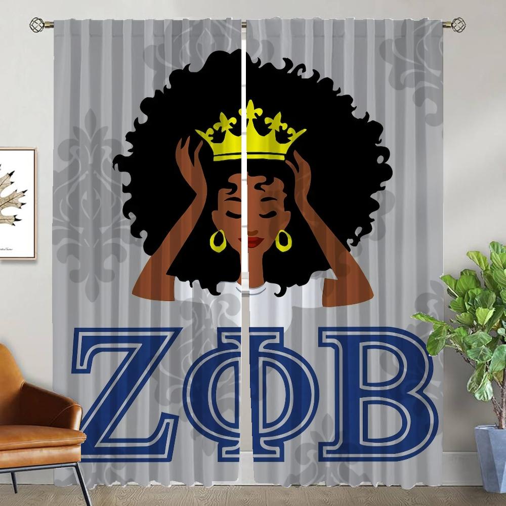 

Легкие шторы Zeta Phi Beta для гостиной, затемняющие шторы, 2 шт., тюль для спальни, кухни W50xH70cmx2pcs-CL