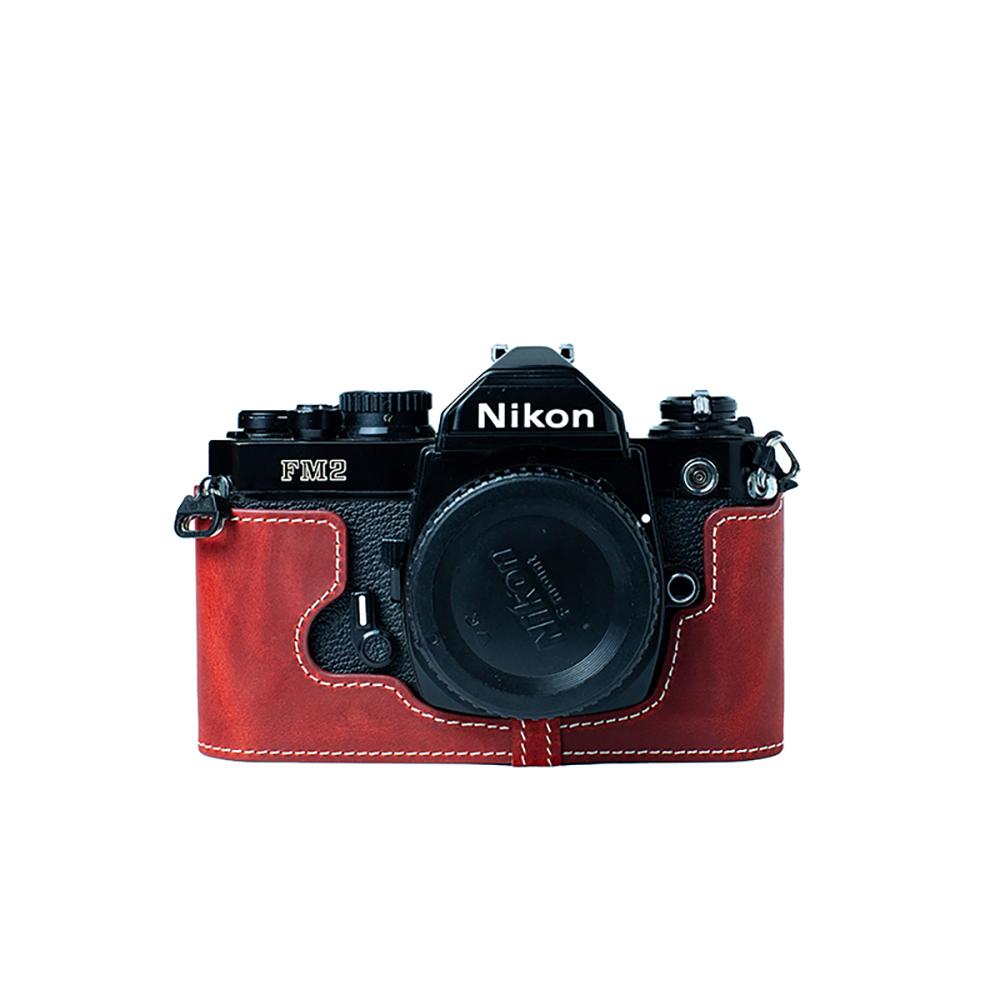 For Nikon FM2/FE2 Case Genuine Real Leather Half Cover Bag Case FM2/FE2 Case Handmake Leather Camera Bag Photography Accessories