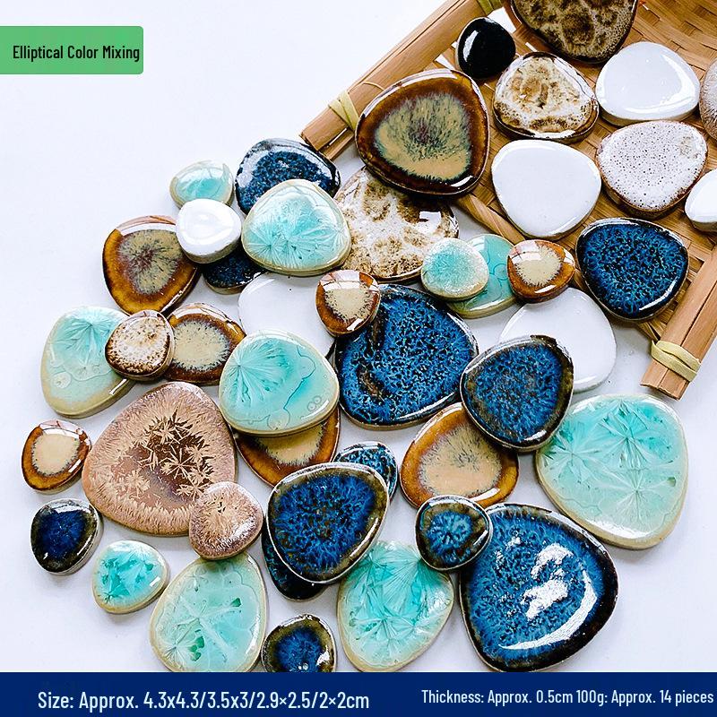 Handmade Ceramic Mosaic Art Kit: Blue & White Porcelain Pieces for Creative Parent-Child Projects