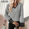 Women's Fashion Casual V-Neck Long Sleeve Blouses & Shirts