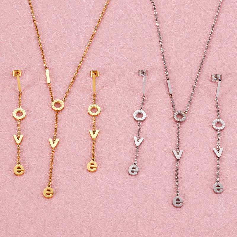 

Vidi Kate Japanese-Korean LOVE Necklace & Earrings Set - Women s Jewelry Collection