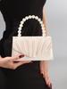 Borsa a tracolla da sera di lusso a pieghe con perle