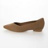 Evol Women's V-Cut Knit Low Heel Pointed Pumps, Dark Beige, Size 22.0 cm