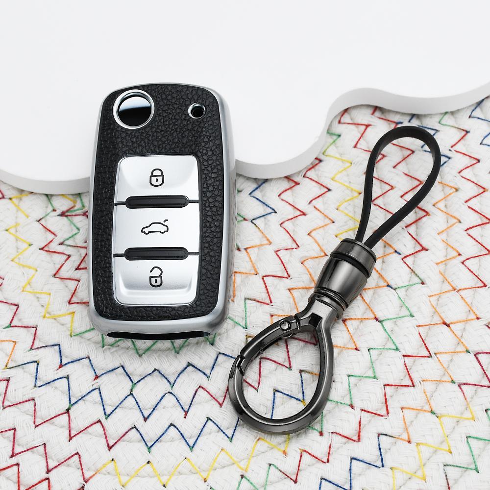 Tpu Leather Car Key Case Cover For Vw Volkswagen Golf 4 5 6 Mk6 Polo Tiguan Passat B5 B6 B7 Jetta Lavida For Skoda Octavia