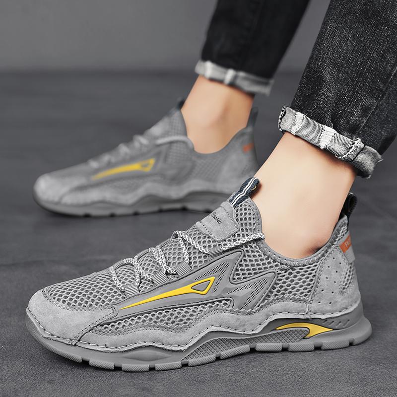 Fashion Outdoor Mesh Men Sneakers Slip On Men Loafers Breathable Summer Casual Shoes For Men Lightweight Camping Hiking Shoes