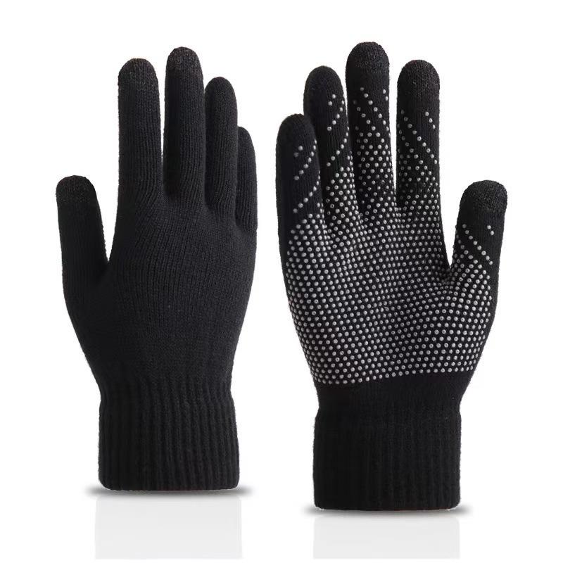 Non-slip gloves for men and women, piled and thickened in winter, warm, cold-proof and non-slip outdoor riding gloves