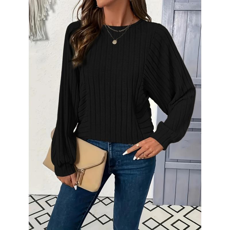 1pc Elegant Women'S Solid Color Casual Sweater Tee, Polyester Knit Fabric, Crew Neck, Sleeveless, Regular Length, for Spring/Fall Season