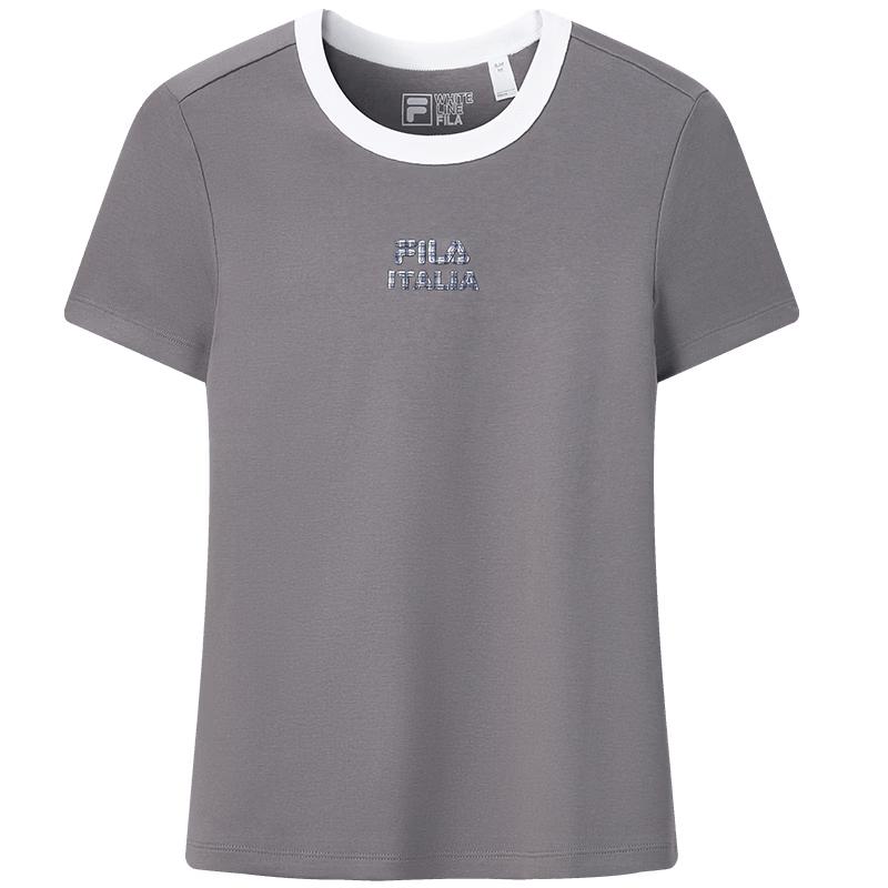 

FILA Women s Slim Fit Knit Short Sleeve T-Shirt L