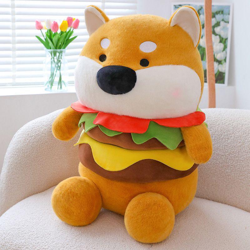 

Pig Burger Plush Toy Doll Cartoon Throw Pillows Decorate Children Girl Gift 25cm/9.84in жёлтый