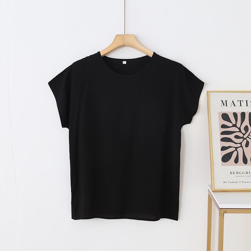 

Удобная мягкая хлопковая шелковая футболка без рукавов женская летняя тонкая искусственная хлопковая большая цветочная кофта L чёрный