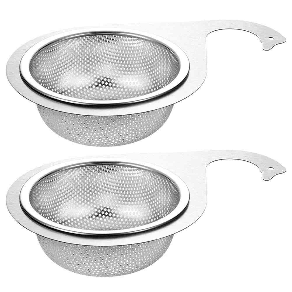 1/2 PCS Stainless Steel Sink Garbage Filter Colander Drain Basket Drain Rack for Filter Kitchen Waste & Wash Vegetables Fruits